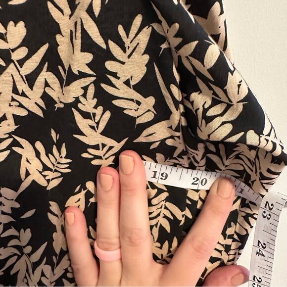 Ba&sh Black Cream Floral Printed Button Front Tie Front Blouse Top XS - Picture 5 of 12